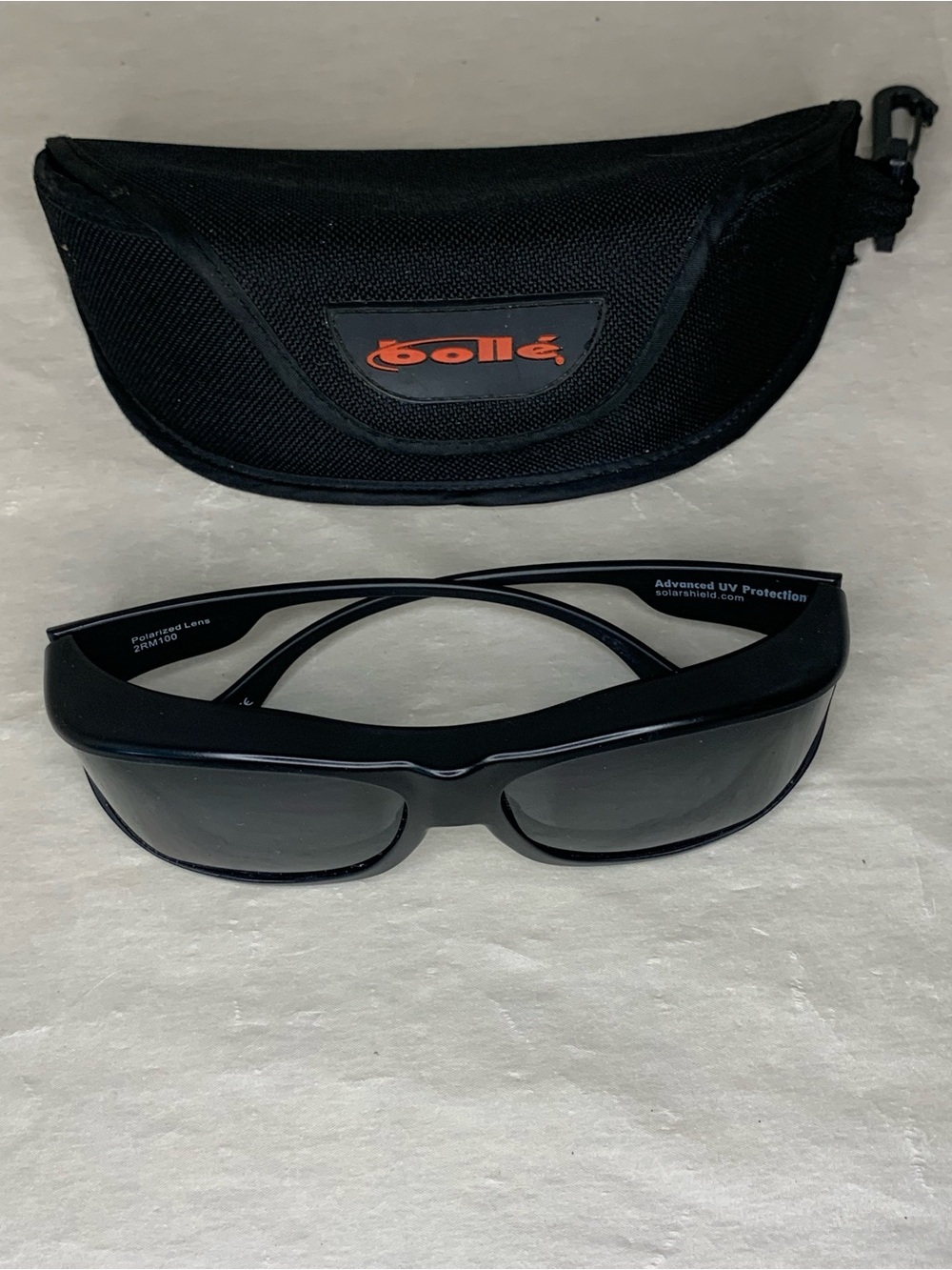 Men's Matte Black Sport Wrap Sunglasses with case